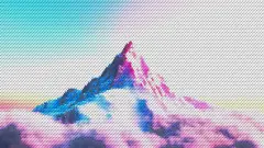 Classical columns and flowers redrawn as extruded voxel cubes