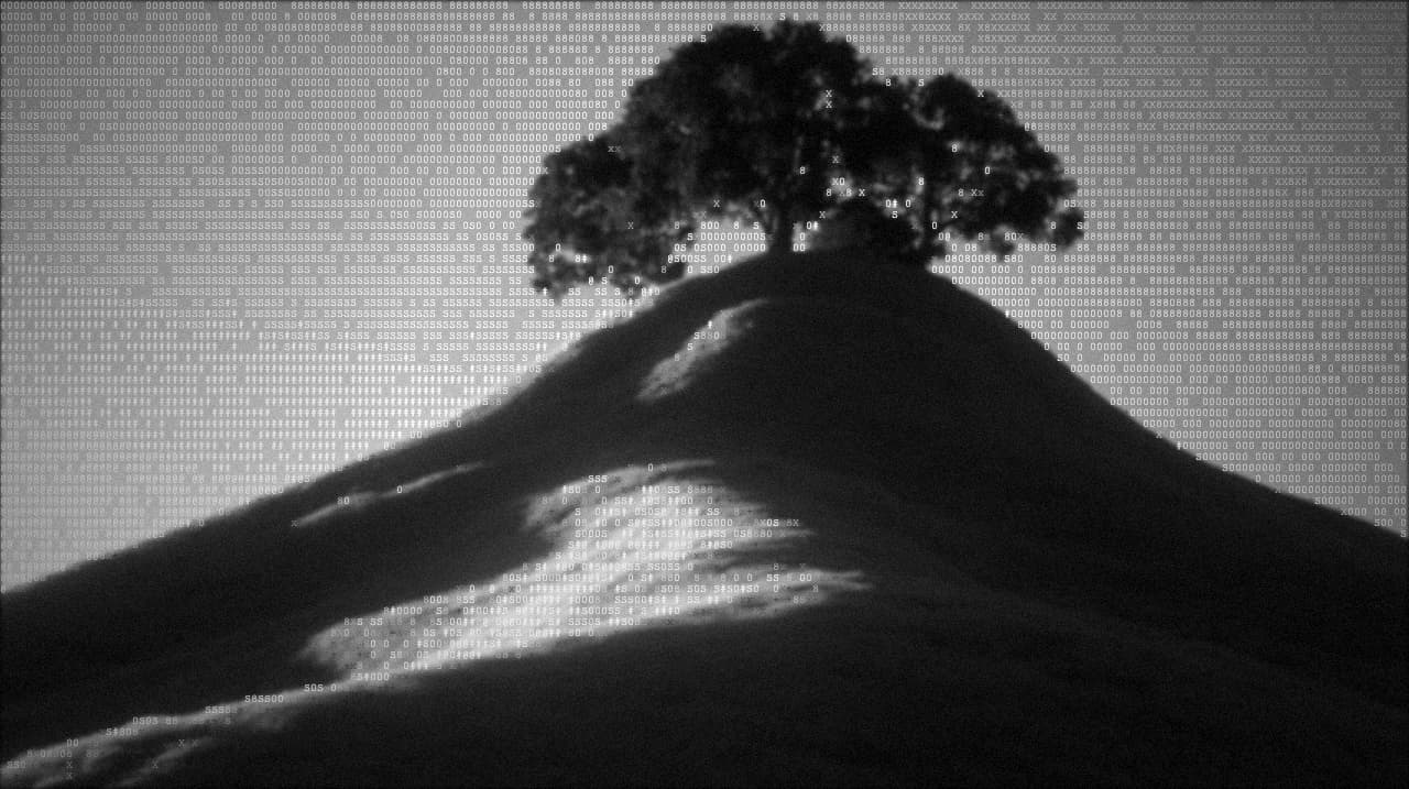 Film noir filter applied to a moody scene, ASCII Magic
