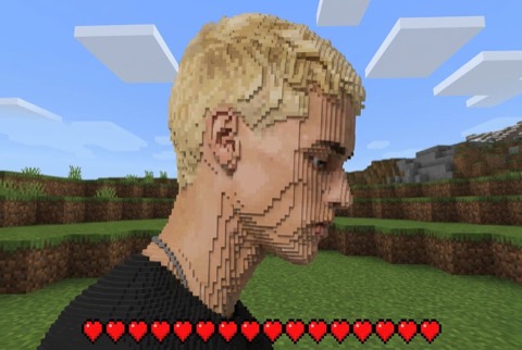The demo subject rendered in the Voxel World look